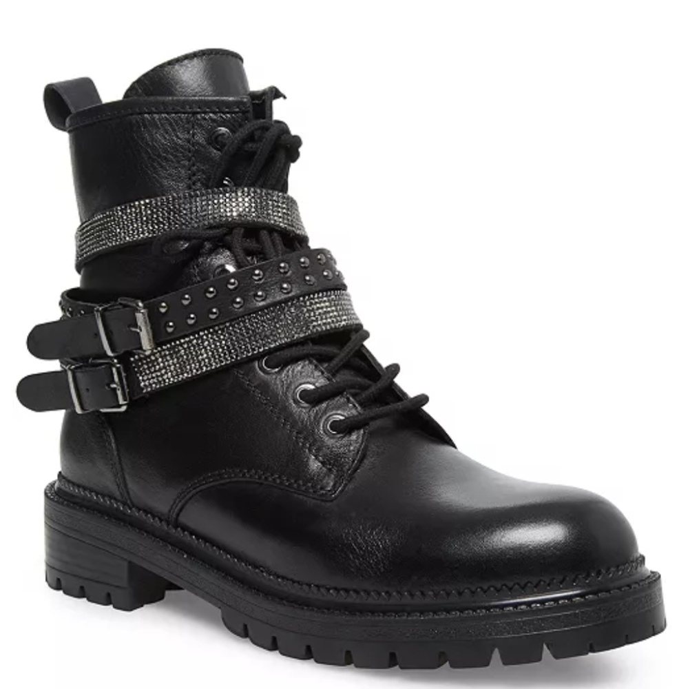 Steve Madden combat boots rhinestones